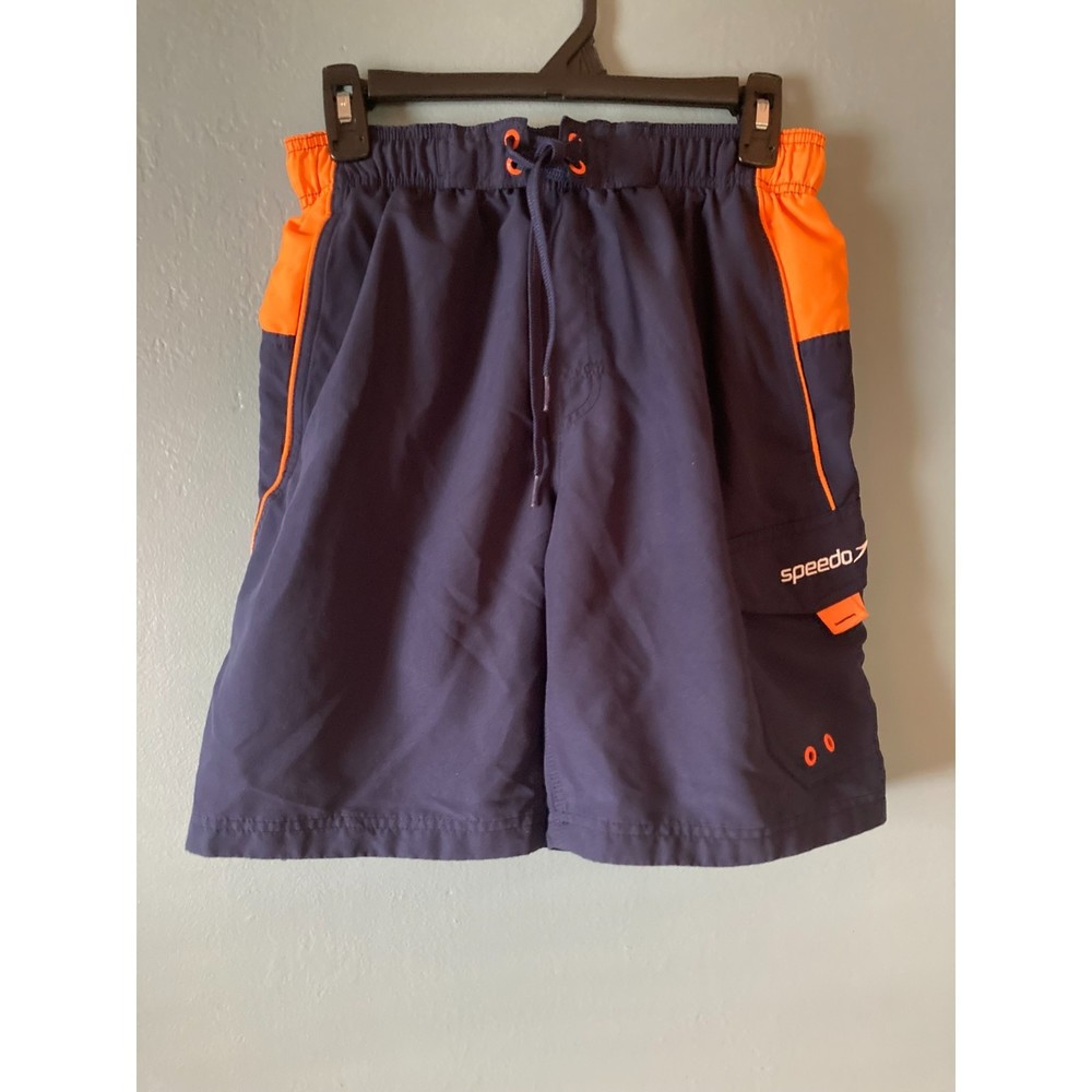 Men's Speedo blue & orange swim suit shorts size small